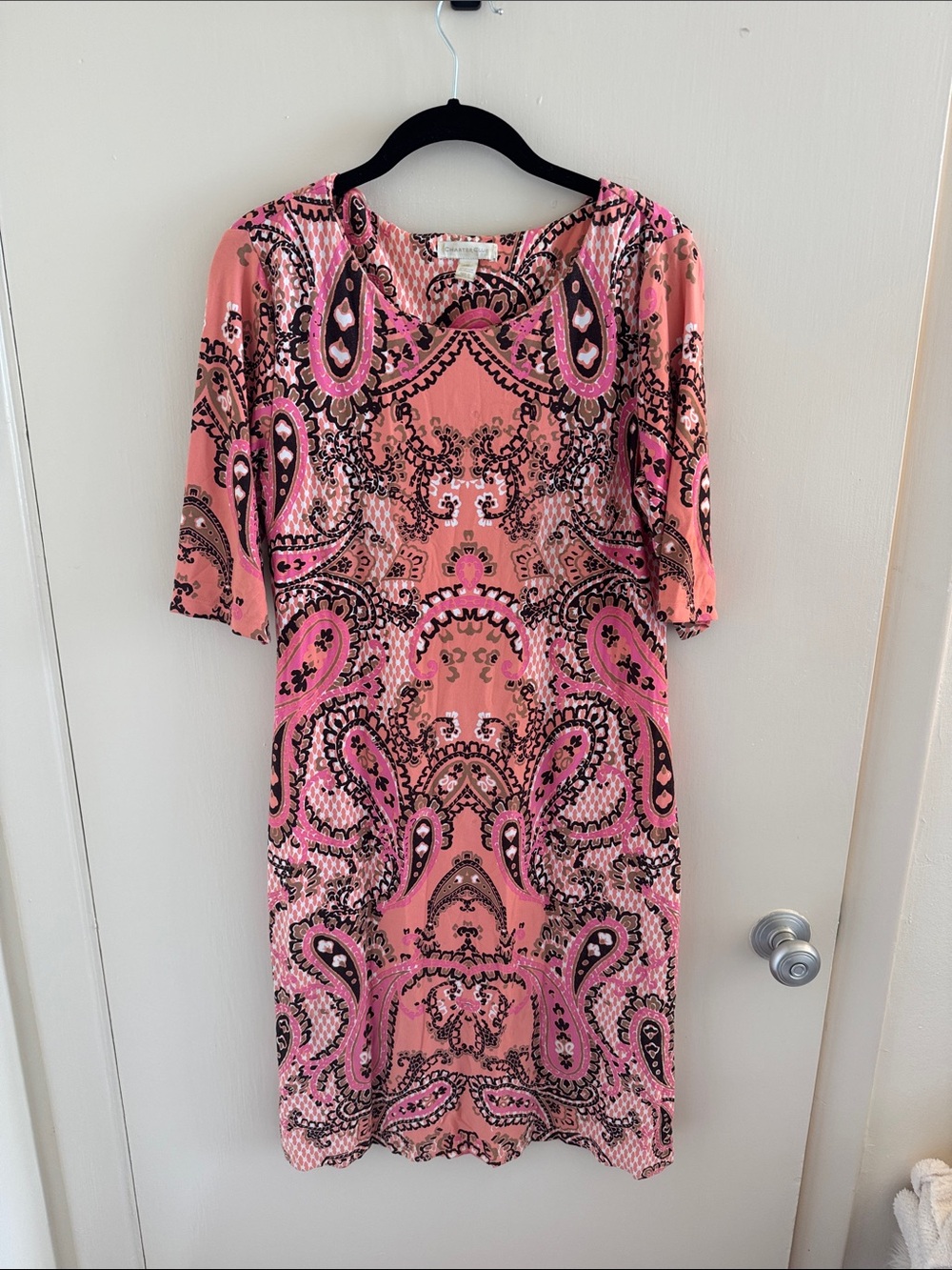 Charter Club Pink Paisley Midi Shift Dress